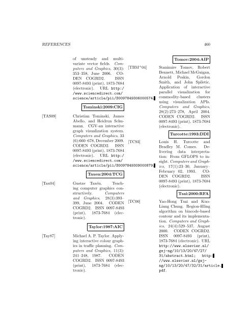 Computers and Graphics - Index of files in - University of Utah