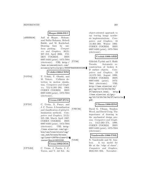 Computers and Graphics - Index of files in - University of Utah