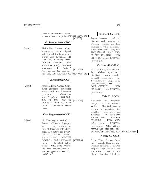 Computers and Graphics - Index of files in - University of Utah