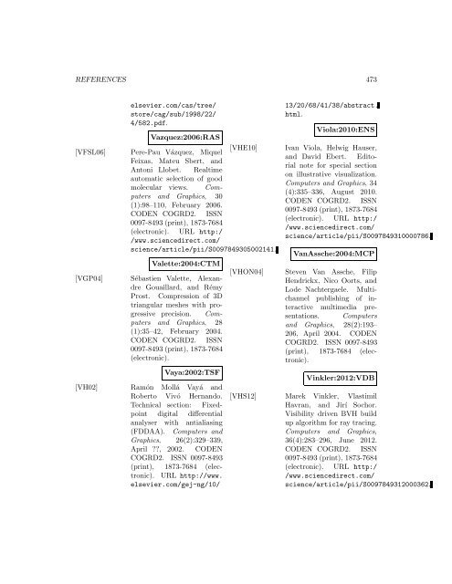 Computers and Graphics - Index of files in - University of Utah