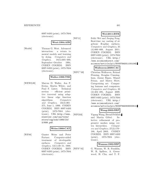 Computers and Graphics - Index of files in - University of Utah