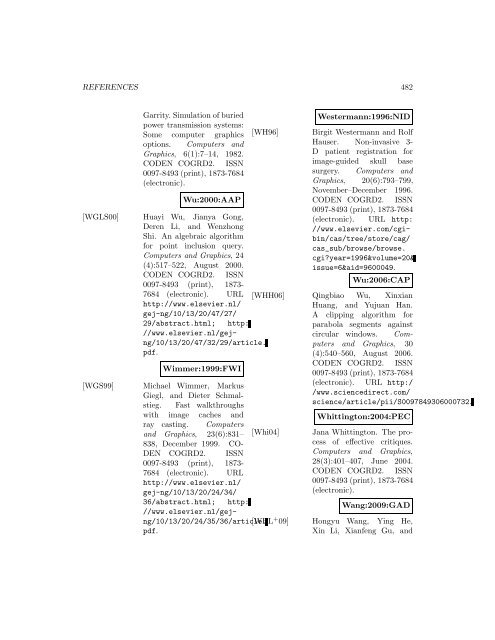 Computers and Graphics - Index of files in - University of Utah