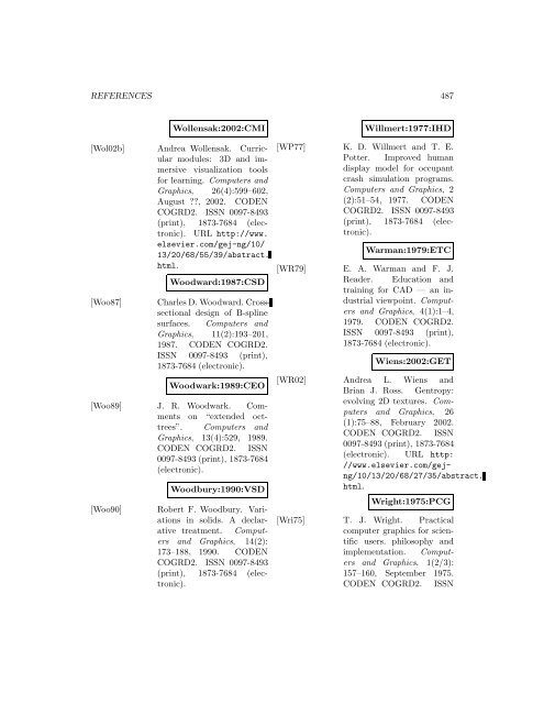 Computers and Graphics - Index of files in - University of Utah