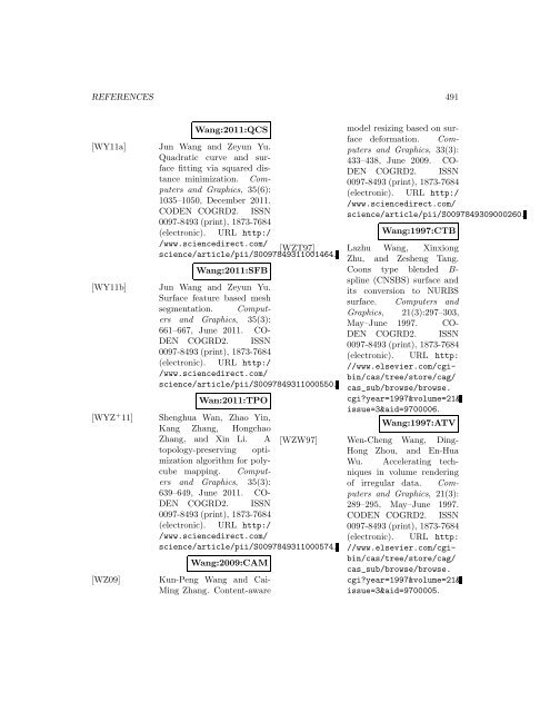 Computers and Graphics - Index of files in - University of Utah