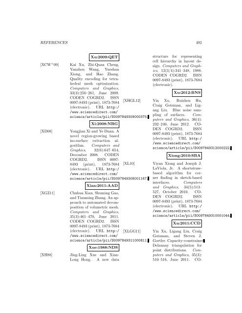 Computers and Graphics - Index of files in - University of Utah