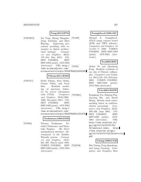 Computers and Graphics - Index of files in - University of Utah