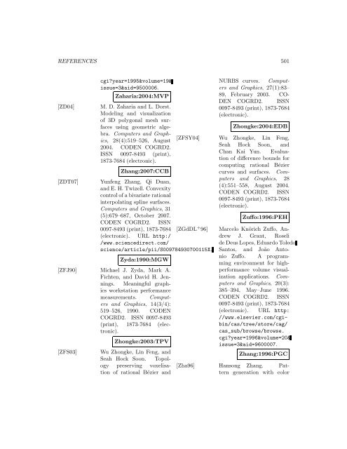 Computers and Graphics - Index of files in - University of Utah