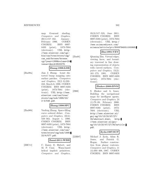 Computers and Graphics - Index of files in - University of Utah