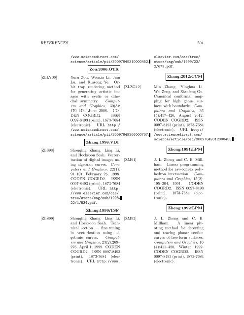 Computers and Graphics - Index of files in - University of Utah