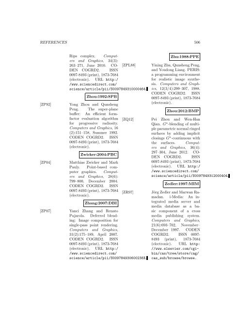 Computers and Graphics - Index of files in - University of Utah