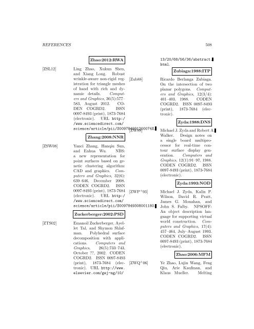 Computers and Graphics - Index of files in - University of Utah