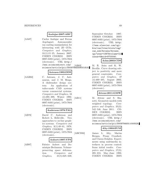 Computers and Graphics - Index of files in - University of Utah