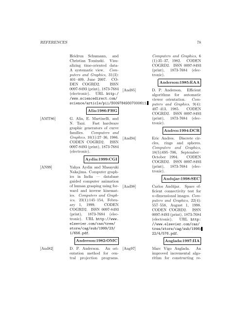 Computers and Graphics - Index of files in - University of Utah