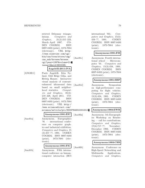 Computers and Graphics - Index of files in - University of Utah