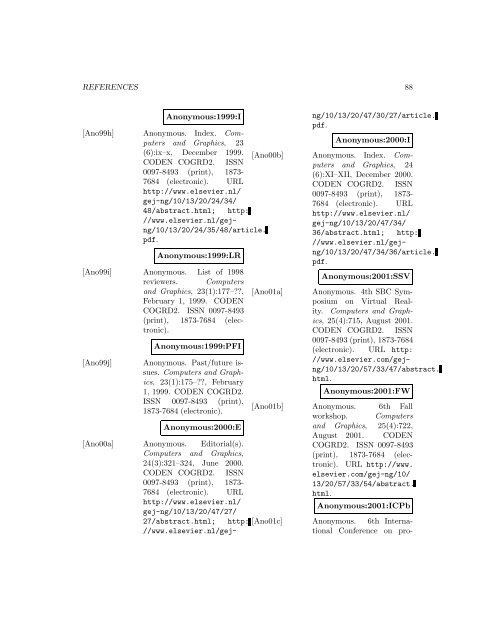 Computers and Graphics - Index of files in - University of Utah