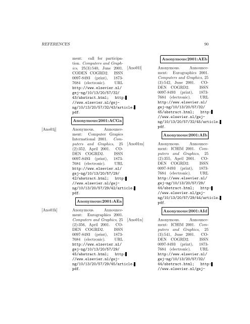 Computers and Graphics - Index of files in - University of Utah