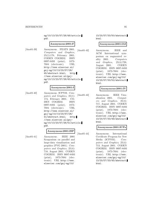 Computers and Graphics - Index of files in - University of Utah