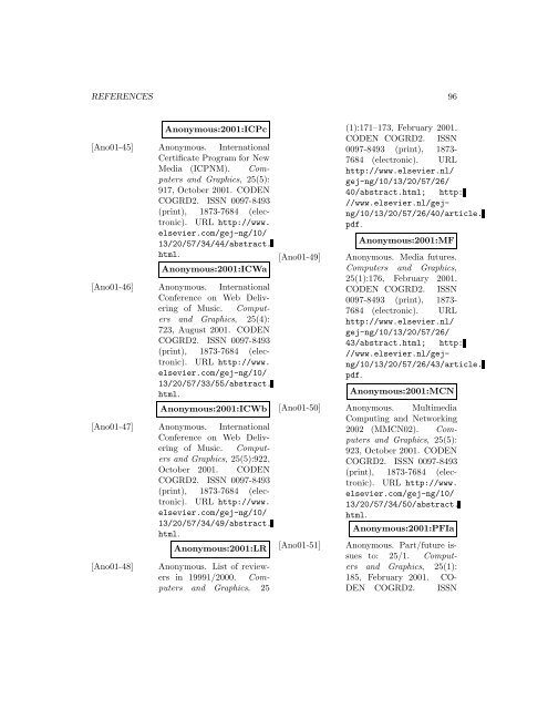 Computers and Graphics - Index of files in - University of Utah