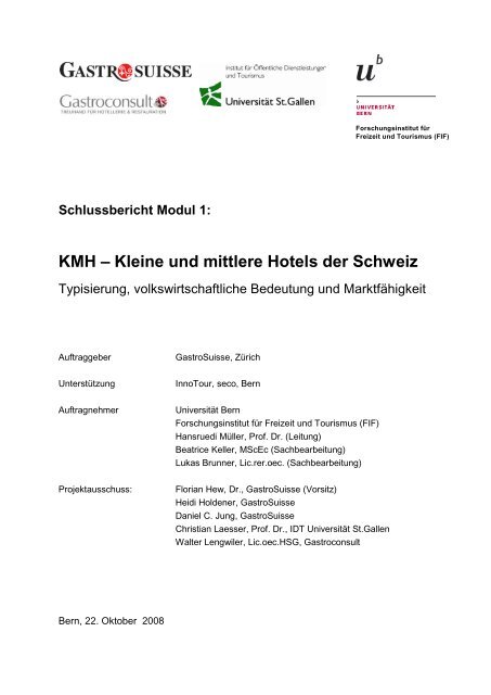 KMH – Kleine und mittlere Hotels der Schweiz - Forschungsinstitut ...