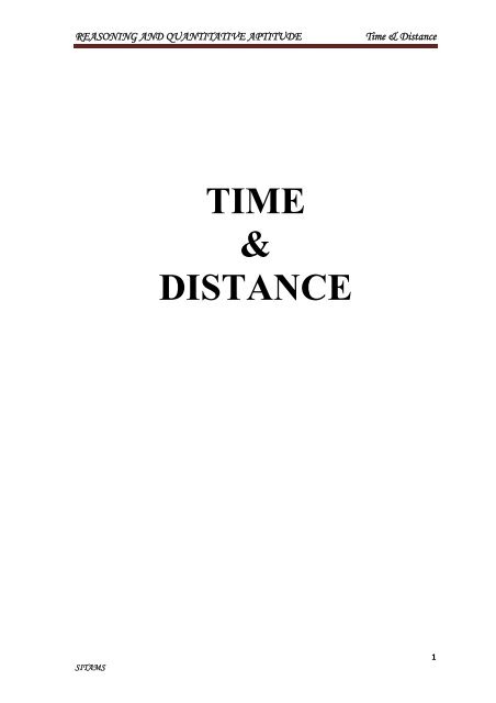 TIME & DISTANCE