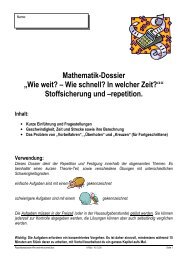 Mathematik-Dossier „Wie weit? – Wie schnell? In welcher Zeit ...