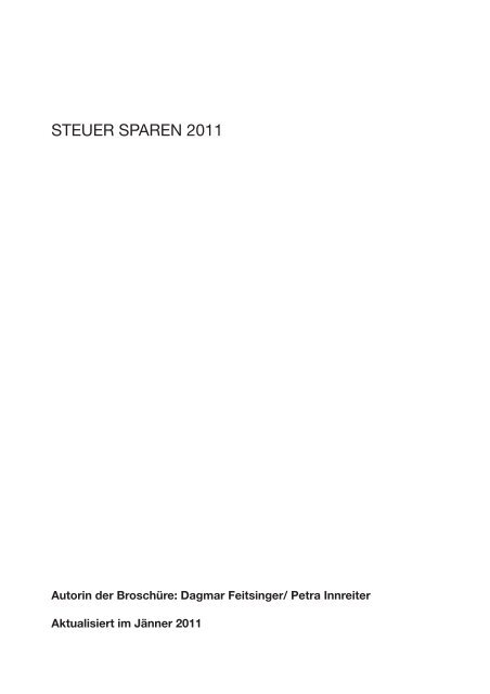 Steuer Sparen 2011 - AK - Niederösterreich - Arbeiterkammer