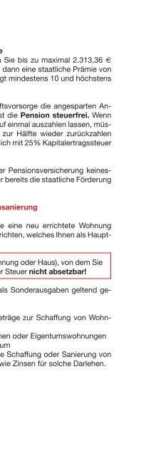 Steuer Sparen 2011 - AK - Niederösterreich - Arbeiterkammer