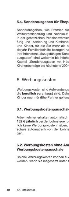 Steuer Sparen 2011 - AK - Niederösterreich - Arbeiterkammer