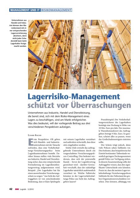 Schwerlasten unter Strom - MM Logistik - Vogel Business Media