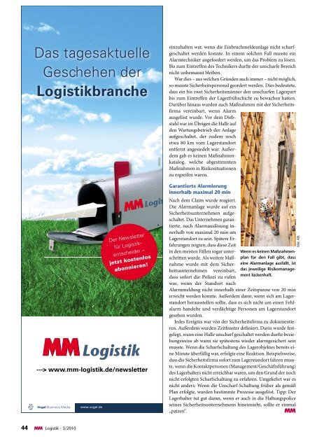 Schwerlasten unter Strom - MM Logistik - Vogel Business Media