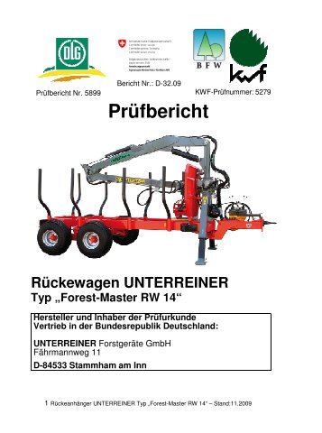 UNTERREINER Typ „Forest-Master RW 14“