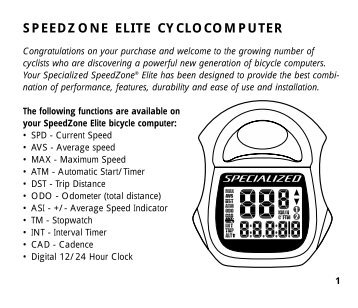 Speedzone elite cyclocomputer - Specialized