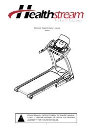 Healthstream Aurora Treadmill - Owner's Manual - The Fitness ...