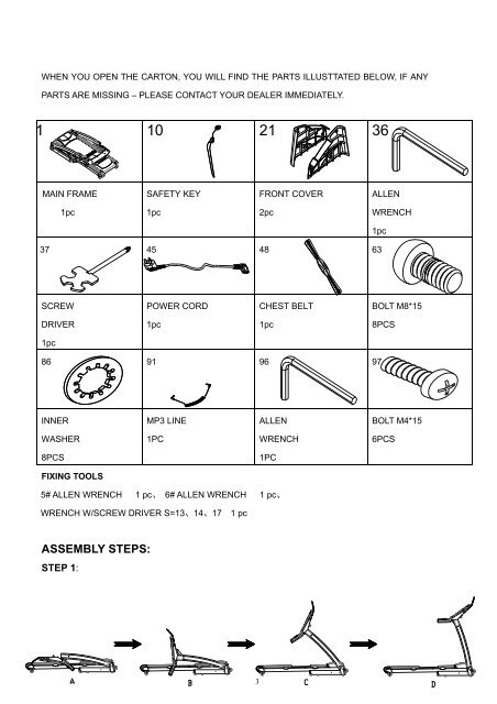 Healthstream Aurora Treadmill - Owner's Manual - The Fitness ...