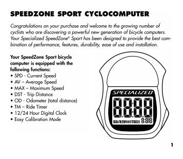 SPEEDZONE SPORT CYCLOCOMPUTER - Specialized