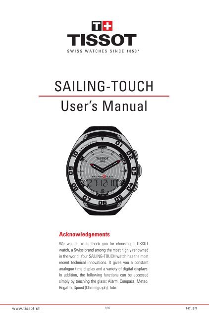 SAILING-TOUCH User's Manual - Tissot