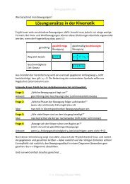 Lösungsansätze in der Kinematik