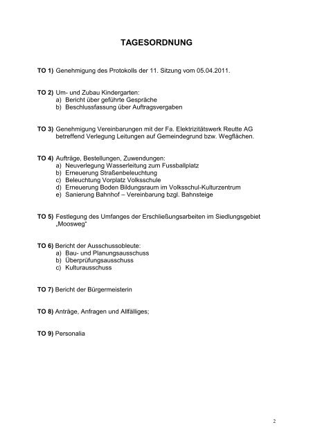 Protokoll der 12. Sitzung (81 KB) - .PDF - Gemeinde Lermoos