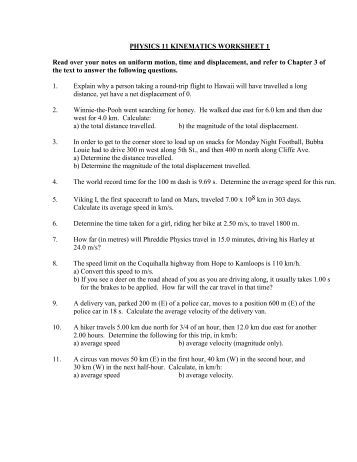 Printables Kinematics Worksheet kinematic equations worksheet ii intrepidpath kinematics education worksheets