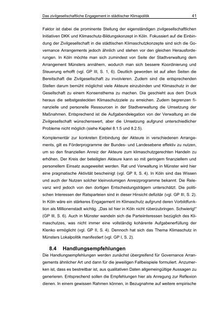 Das zivilgesellschaftliche Engagement in städtischer Klimapolitik.