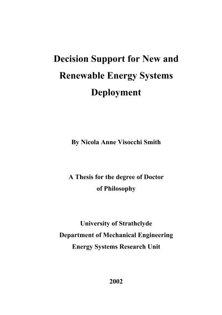 PhD Thesis - Energy Systems Research Unit - University of Strathclyde