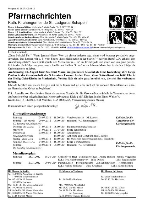 Pfarrbrief 2012_30 - Sankt Ludgerus Schapen