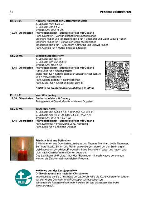 Kirchenanzeiger 22. Dezember 2012 - 13. Januar 2013