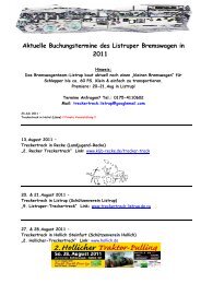 Aktuelle Buchungstermine des Listruper Bremswagen in 2011.…