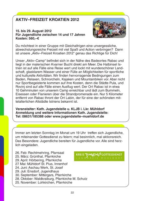 Jahresprogramm 2012 - Kreisjugendring Mühldorf