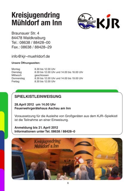 Jahresprogramm 2012 - Kreisjugendring Mühldorf