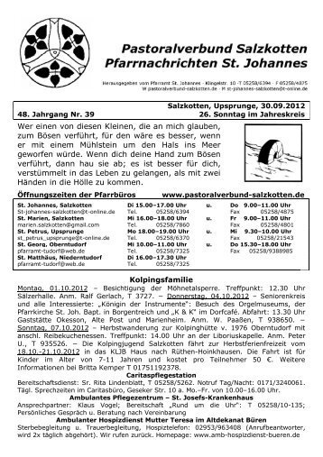 Pfarrbrief Nr. 39 v. 30.09.2012 St. Johannes - Pastoralverbund ...