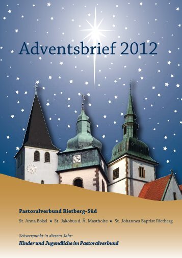 Adventsbrief 2012 - Pastoralverbund Rietberg - Süd