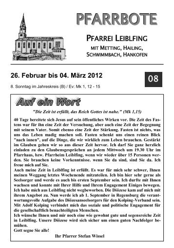 PFARRBOTE - Pfarrei Leiblfing