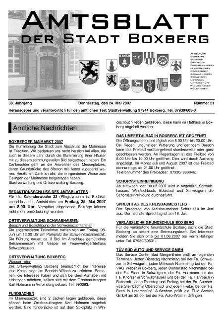 Amtsblatt Vorlage 2007 Boxberg